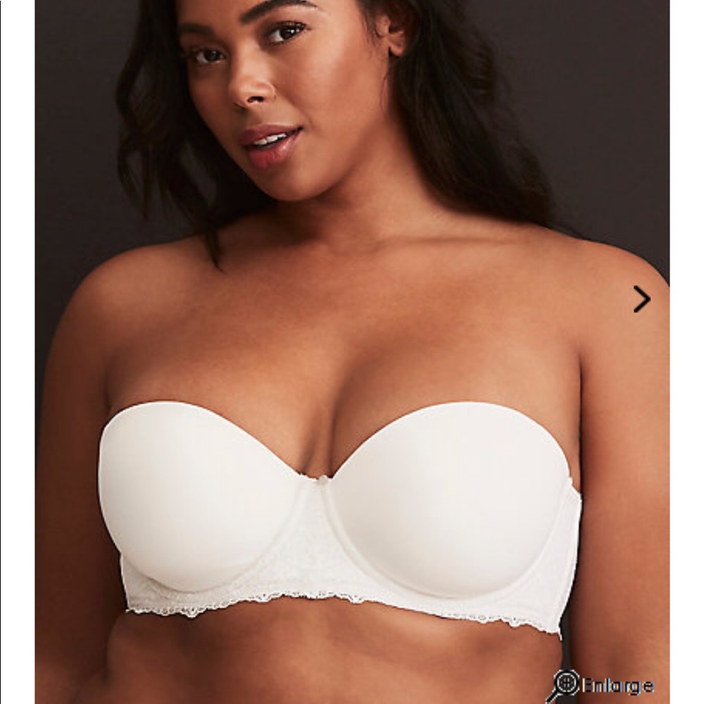 White Torrid strapless bra 40B